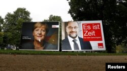 Angela Merkel və Martin Schulz
