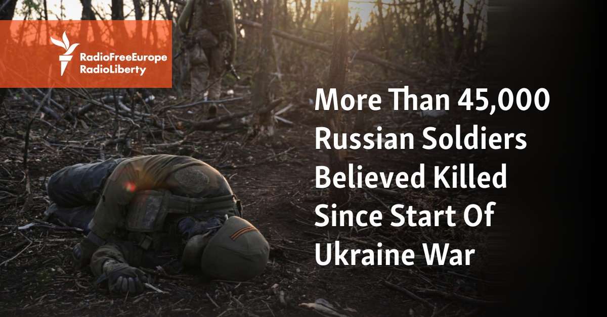 More Than 45,000 Russian Soldiers Believed Killed Since Start Of Ukraine War - Vimarsana News