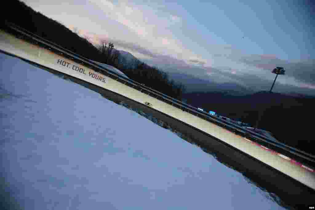 Gold medal winner Natalie Geisenberger of Germany competes during the women's luge singles.