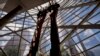 Two steel &quot;tridents&quot; recovered from the World Trade Center site after September 11, 2001, stand in the entry area of the Memorial Museum.