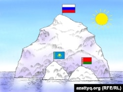 "Аптап астындағы үш айсберг". Сәбиттің карикатурасы