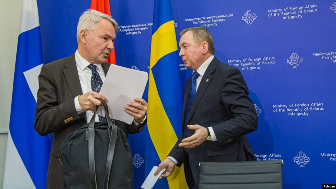 Міністар замежных спраў Фінляндыі Пэка Хаавіста (Pekka Haavisto) і Ўладзімер Макей