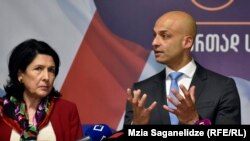 Саломе Зурабишвили и Джеймс Аппатурай после встречи, 12 декабря 2018 г.