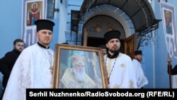 Прощання з патріархом Філаретом у Михайлівському Золотоверхому соборі в Києві, 22 березня 2026 року