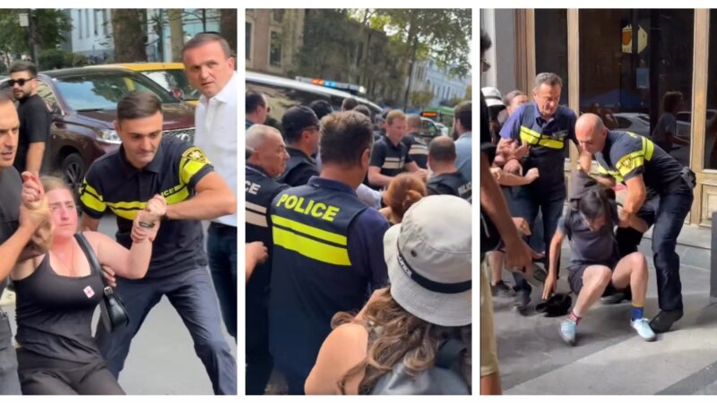 რუსთაველზე პოლიციამ, სულ ცოტა, 16 დემონსტრანტი დააკავა