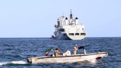 An Iranian military boat patrols as a warship enters Iranian waters prior to start of a joint naval drill between Iran, Russia, and China in the Indian Ocean. (file photo)