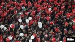 Fans of Tractor Sazi soccer club, some of whom began chanting pro-Turkey and anti-Kurdish slogans during a game on November 1, 2019.