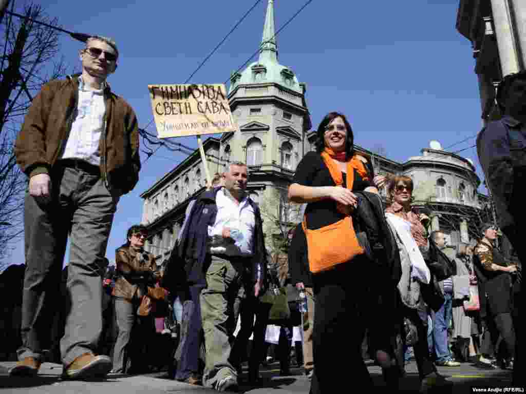 Protest prosvetara i još nekoliko sindikata u Beogradu, 25. mart 2011, fotografije: Vesna Anđić