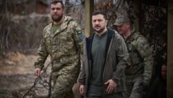 Ukrainian President Volodymyr Zelenskyy visits the Donetsk region on March 22 ahead of his team's talks in Saudi Arabia with US officials.