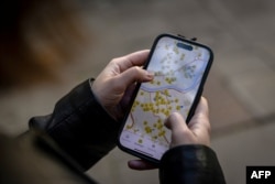 Тэлефонная аплікацыя з мапай сховішчаў