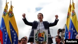 Juan Guaido la o demonstrație de protest împotriva lui Nicolas Maduro