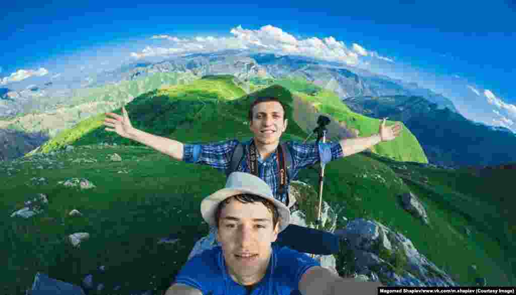 Shapiev (back) with a friend in the field.&nbsp;The 24-year-old photographer was employed full-time as the official photographer of Daghestan&#39;s presidential office. But has left the job to dedicate more time to his expeditions.&nbsp;