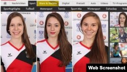 Австриялык спортчулар Верена Брейт (солдо), Ванесса Саинович жана Луна Пайер (оңдо).