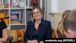 Алеся Буневіч у прытулку для былых палітычных зняволеных у Варшаве, люты 2026 году