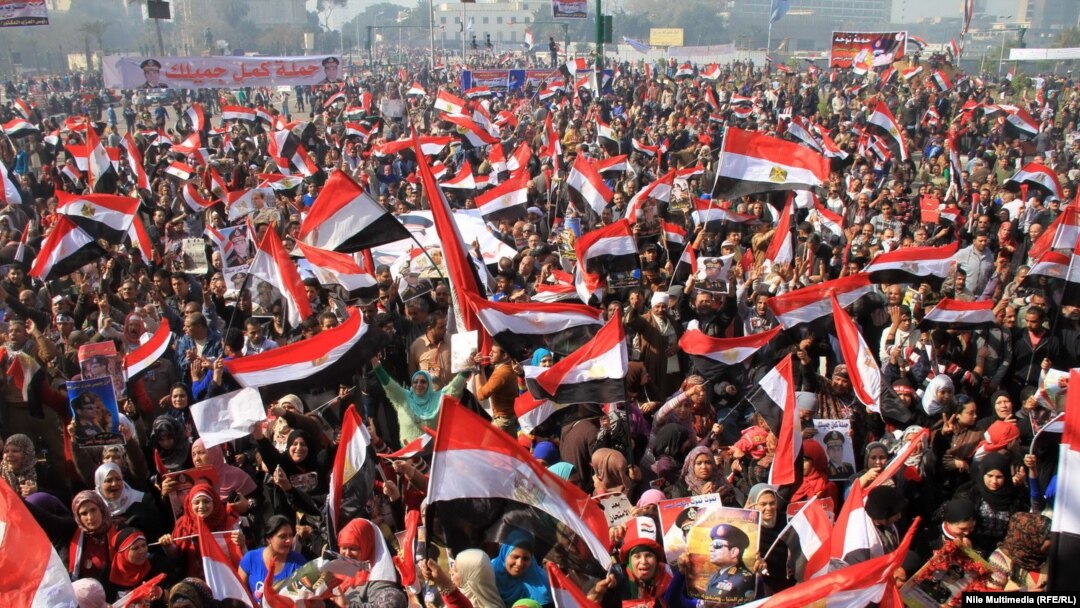مراسم دولتی سالگرد قیام مصر در میدان تحریر قاهره