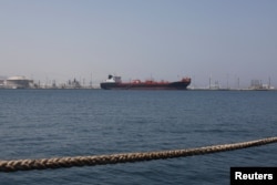 A tanker at the UAE port of Fujairah on May 6 as Iran limits marine traffic in the Strait of Hormuz,