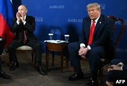 Під час зустрічі Дональда Трампа з Володимиром Путіним. Анкорідж, Аляска, США. 15 серпня 2025 року