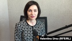 Maia Sandu în studioul Europei Libere la Chișinău