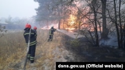 Гасіння лісової пожежі на Луганщині, 1 жовтня 2020 року