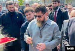 Рамзан Кадыров на открытии ледовой арены в Грозном, август 2026 г.