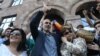 Armenia - Zhirayr Sefilian, a radical opposition figure, is greeted by supporters after being released from prison, 13 June 2018.