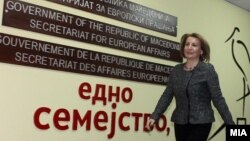 Vice-Premier for European Affairs Teuta Arifi, EP Rapporteur for Macedonia Richard Howitt 