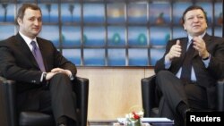 Jose Manuel Barroso și Vlad Filat la sediul UE de la Bruxelles