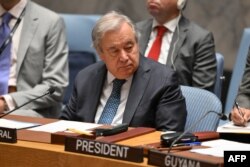 Secretarul general al ONU, Antonio Guterres, în fața Consiliului de Securitate al Națiunilor Unite - New York, 20 iunie 2025.