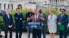 Republican Representative Don Bacon speaks outside the US Congress after passage of the Ukraine Support Act on June 4.