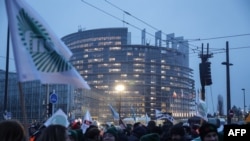 Протест на земеделци пред Еворпейския парламент в Страсбург на 20 януари 2025 г. Той беше подкрепен и от български производители. Натискът свърши работа и ЕП - с много крехко мнозинство, реши да прати на Съда на ЕС сделката с Меркосур за ревизия.