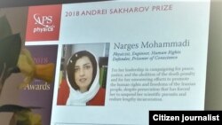 The Sakharov Award for Narges Mohammadi, prominent Iranian physicist and human rights defender. FILE PHOTO 