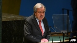 Antonio Guterres u obraćanju pred Generalnom skupštinom UN-a, New York, SAD, 15. januara 2025.