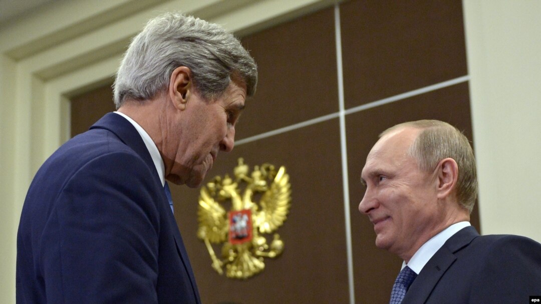 John Kerry və Vladimir Putin - Moskva, 12 may 2015
