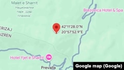 Epiqendra e tërmetit sipas Qendrës Sizmologjike Evropiane-Mesdhetare.