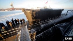 Атомная подводная лодка "Юрий Долгорукий" в Северодвинске. Иллюстративное фото.