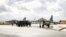 Russian Sukhoi Su-25 fighter jets are shown shortly before takeoff at Hmeimim air base in Syria.