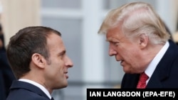Дональд Трамп и Эммануэль Макрон. Париж, 10 ноября 2018 года.