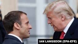 Presidenti i Francës, Emmanuel Macron dhe presidenti i SHBA-së, Donald Trump.