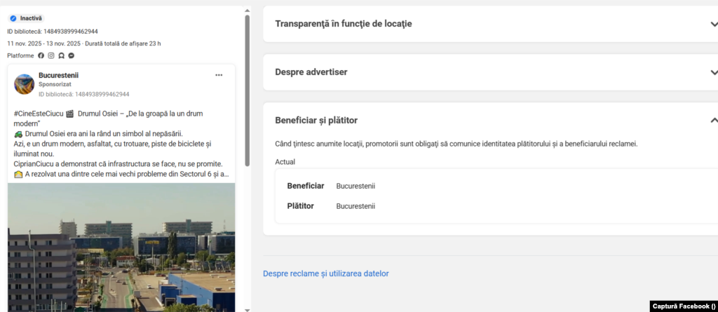 Postare plătită de Bucureștenii pro Ciprian Ciucu.
