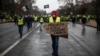 FRANCE -- Yellow vests (Gilets jaunes) protesters demonstrate against rising oil prices and living costs, in Paris, December 1, 2018