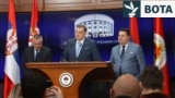 Bosnia and Herzegovina -- Prime Minister of the RS Radovan VIšković, President of the RS Milorad Dodik and President of the RS Assembly Nenad Stevandić i Banja Luka, 12 March 2025