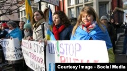 Демонстанти в Лондоні протестують проти російської агресії в Україні, 18 січня 2015 року