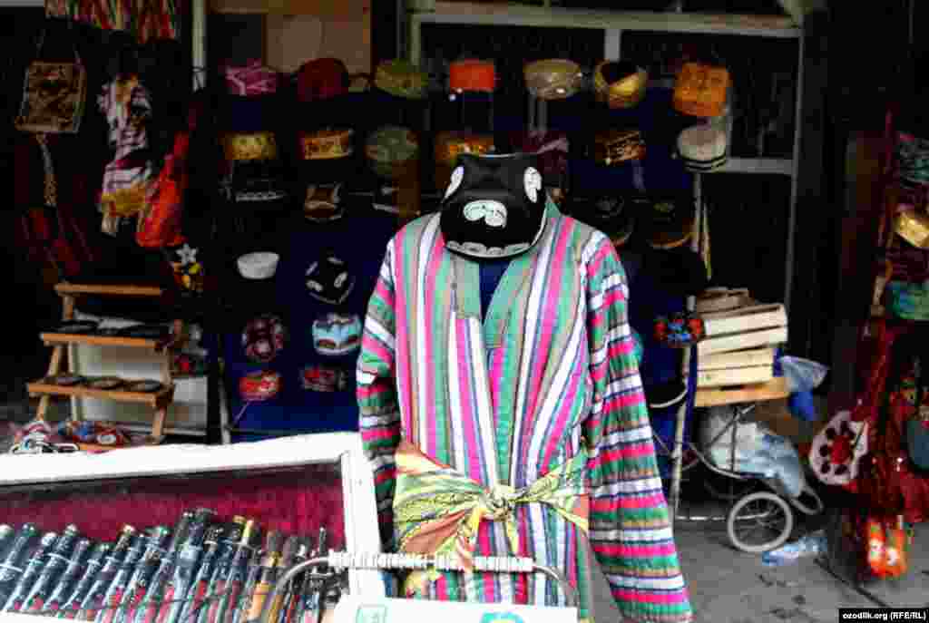 Uzbekistan - spring in Tashkent, national clothes in bazaar