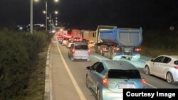 სარეაბილიტაციო სამუშაოების გამო საავტომობილო გზაზე საცობია.