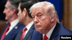 US President Donald Trump attends a cabinet meeting at the White House in Washington on January 29.