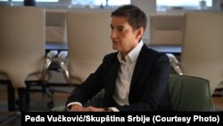 Predsednica Skupštine Republike Srbije Ana Brnabić na sastanku sa predsednicom Evropskog parlamenta Robertom Mecolom, 12. septembra 2025.