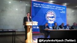 На шостому Всесвітньому форумі українців виступає віце-прем’єр-міністр України В’ячеслав Кириленко, Київ, 20 серпня 2016 року