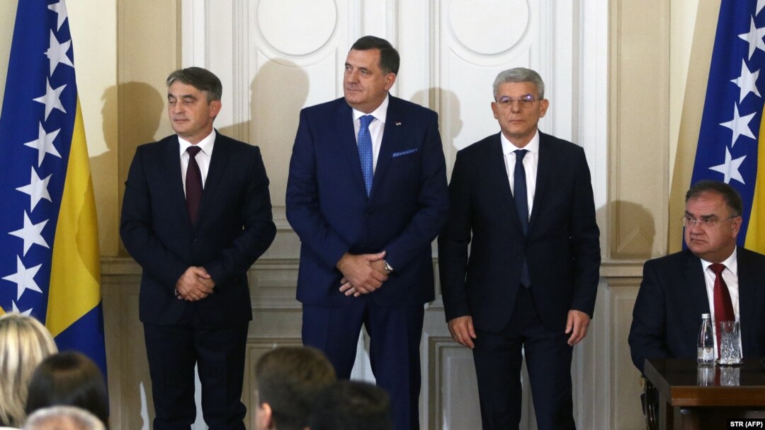 Željko Komšić, Milorad Dodik i Šefik Džaferović, članovi Predsedništva BiH