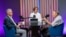 Analiștii politici Igor Boțan (stânga) și Nicolae Negru, în studioul Europei Libere, invitații permanenți ai Eugeniei Crețu la podcastul „Dincolo de Știri”