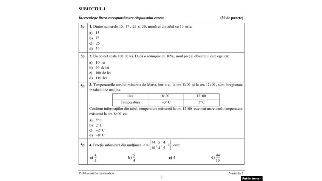 Evaluarea Națională 2021 | Subiectele la Matematică 